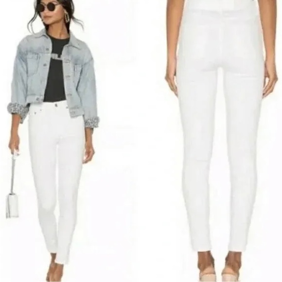 Pistola Revolve Jennifer Oslo White High Waisted Skinny Jeans - Picture 2 of 15